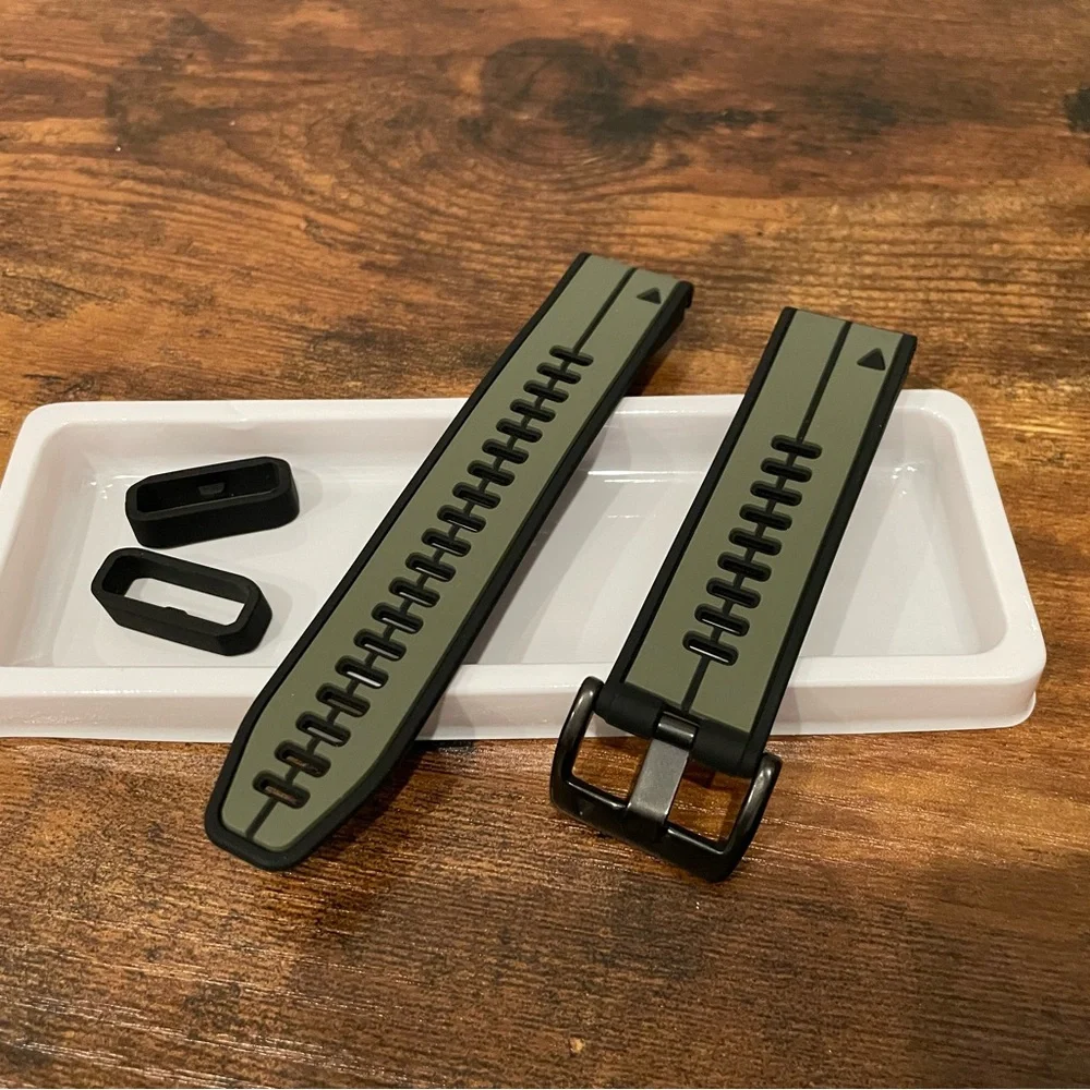 Green and Black Garmin Watch Strap hiking workwear gear